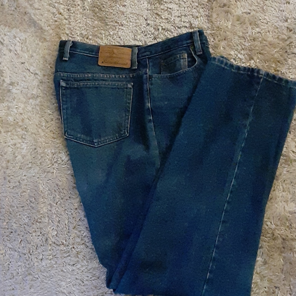 Eddie Bauer classic 5 pocket straight leg denim jeans 100% cotton size 16L EUC…